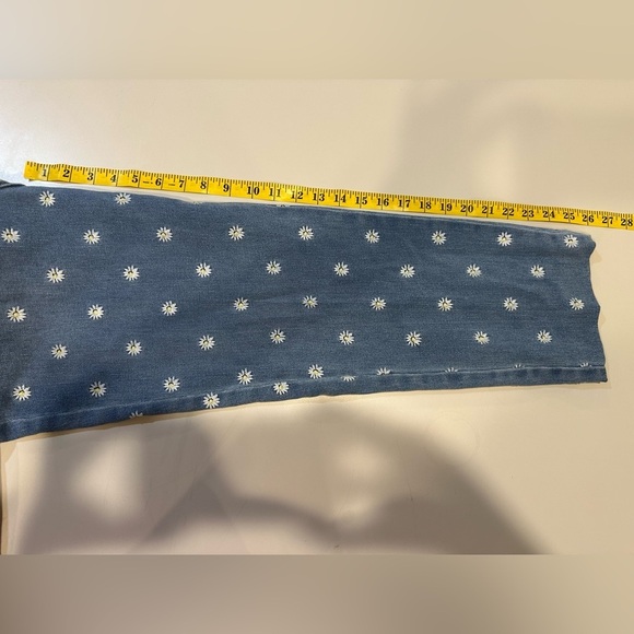 BP Stylish Cropped Blue Women's Jeans with Daisy Pattern Size 29 - Picture 6 of 6